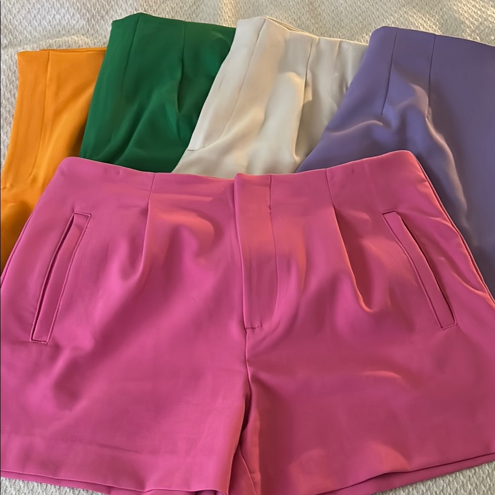 5 pairs of a new day Pink,tan, purple, orange and Green Tailored Shorts